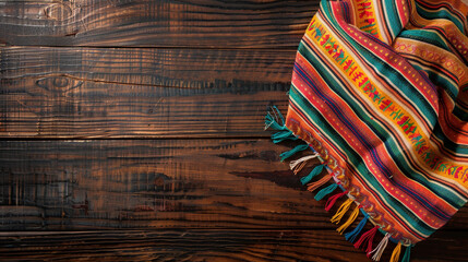 Serape on a maple wood table