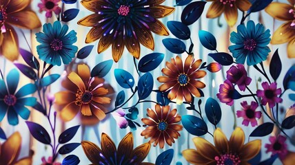 abstract floral background generative AI 