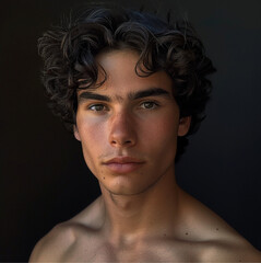  full body of a male, dark hair, looking straight at camera