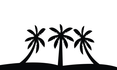 Palm Tree Vector And Silhouette Collection. 