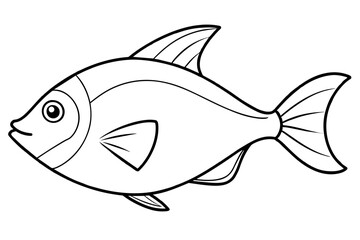 line drawing of unicorn fish vector illustration