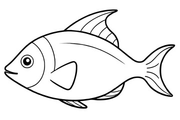 line drawing of unicorn fish vector illustration