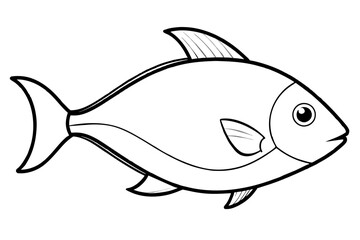 line drawing of unicorn fish vector illustration