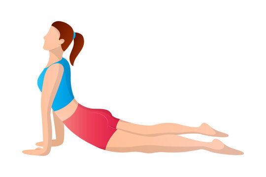 recommend clip art: Vector illustration of Woman doing Cobra Pose on transparent background