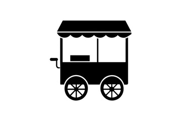 street food cart different style black icon vector illustration