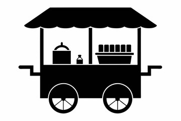 street food cart different style black icon vector illustration