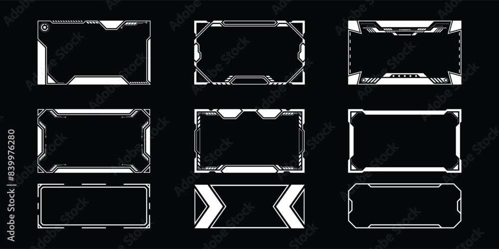 Poster sci-fi futuristic hud dashboard display virtual reality technology screen. user interface set. vecto