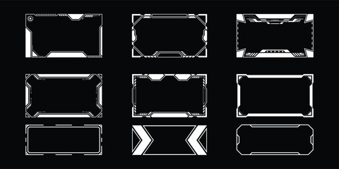 Sci-fi futuristic hud dashboard display virtual reality technology screen. User Interface set. Vector graphic  © THETO STUDIO