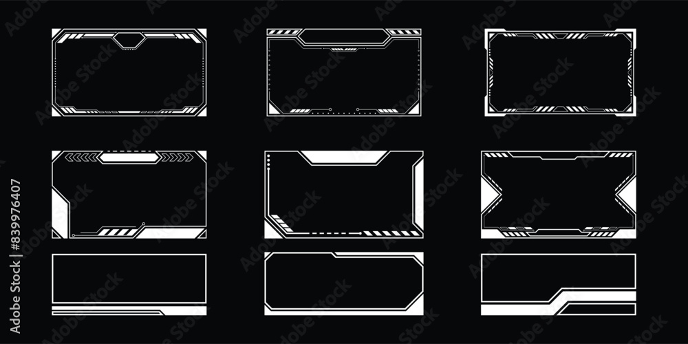 Poster sci-fi futuristic hud dashboard display virtual reality technology screen. user interface set. vecto