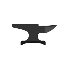 anvil flat design vector illustration isolated on white background. Blacksmith anvil. Symbol of work in forge. Forging and manufacturing of steel. Flat cartoon illustration