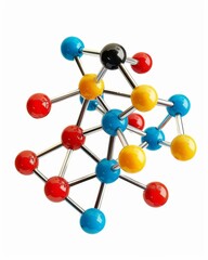 Molecular structure model isolated on white background.