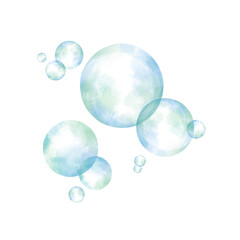 シャボン玉のイラスト　水彩風