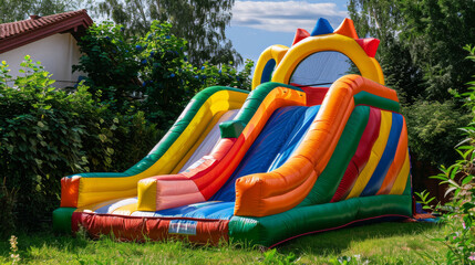 Colorful bouncy castle, Children playground