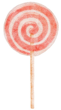 recommend clip art: Watercolor red candy lollipop