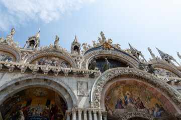 Details from exterior of San Marco basilica in Venice