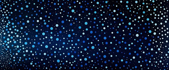 Modern Art Geometry with Dark Blue and Black Gradient Background and Sparkly Dots in Vibrant Colors