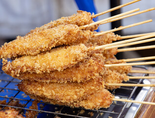 fried large shrimp as background.