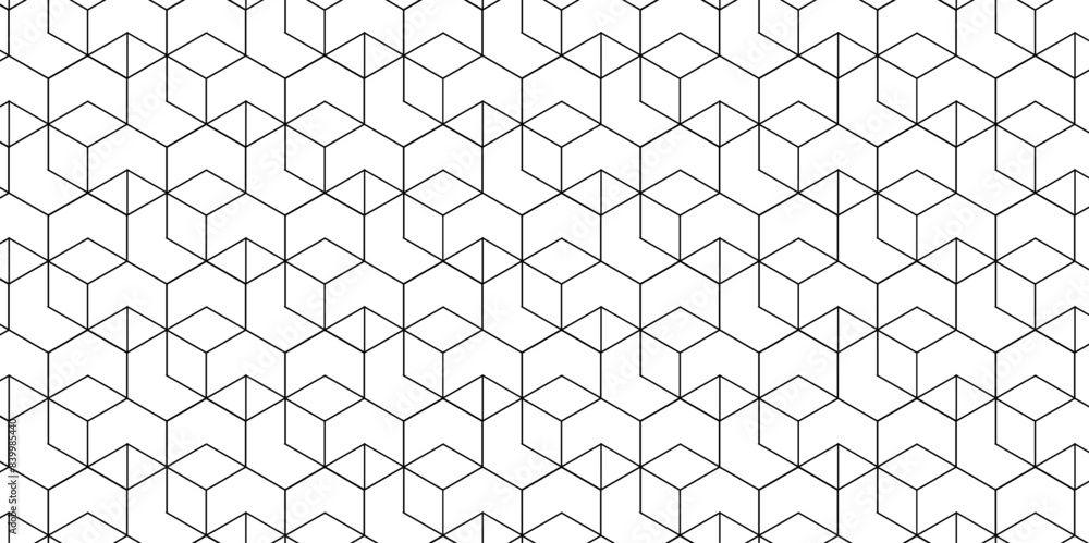 Poster vector pattern with hexagonal white and gray technology line paper background. hexagonal grid tile a