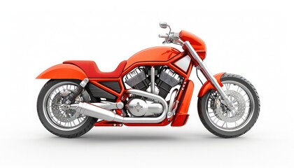Fototapeta premium red motorcycle isolated on white