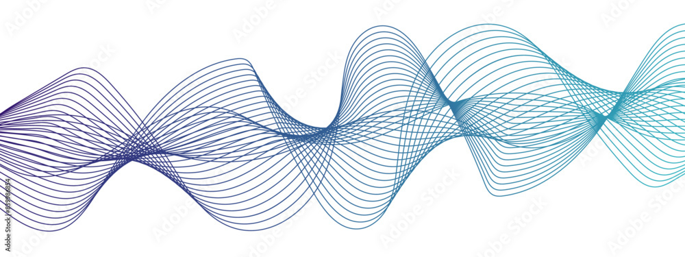 Aufkleber technology abstract wave energy flow frequency digital wavey lines. business illustration pattern of