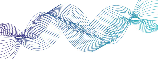 Technology Abstract wave Energy flow Frequency digital wavey lines. Business Illustration pattern of lines in transparent background. Blue blend digital wave lines and technology background.