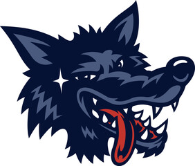 Cartoon Shifty Wolf with Tongue Out