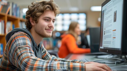 Obraz premium Digital courseware for higher education, featuring rich multimedia content, interactive elements, and engaging lessons