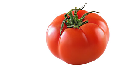 Photorealistic whole red tomato isolated on a transparent background. Side view. Organic fruit design element PNG cutout collection. Garden Lifestyle. Food, cooking, vegetable diet concept.