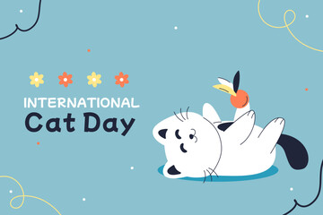 International cat day background banner template