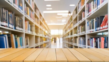 Fototapeta premium In the Blur: The Essence of a Public Library Interior