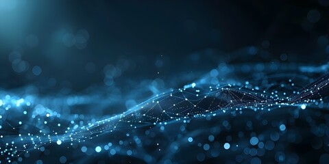 Futuristic dark blue tech background with lines dots and digital innovation. Concept Futuristic Design, Dark Blue Tech, Digital Innovation, Lines and Dots, Background