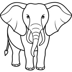elephant line art vector illustration.