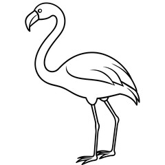 flamingo line art vector illustration.
