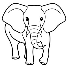elephant line art vector illustration.
