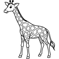 Obraz premium Giraffe line art vector illustration.