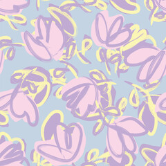 Pastel Abstract Floral Seamless Pattern Design