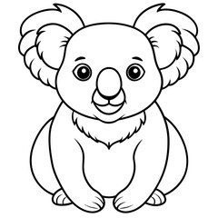 Obraz premium Koala line art vector illustration.