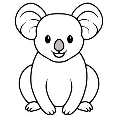 Koala line art vector illustration.