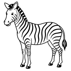 zebra line art vector illustration.