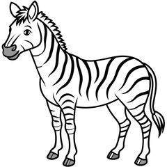 zebra line art vector illustration.