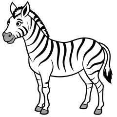 zebra line art vector illustration.