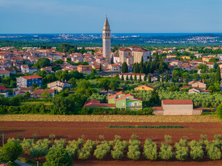 Aerial view of Vodnjan town in Istra, Croatia
