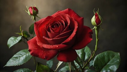 Fototapeta premium BEAUTIFUL LARGE RED ROSE