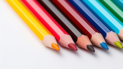 Naklejka premium color pencils isolated on white background