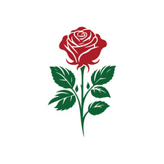 Rose silhouette Clip art isolated vector illustration on white background