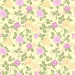 Floral variety color, form natural, seamless fabric pattern.