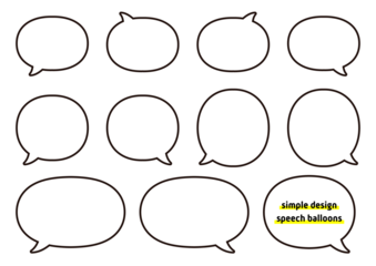 シンプルなベクター吹き出しイラスト、アイコンセット