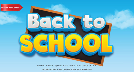 back to school on black board text effect
