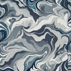 Seamless pattern of abstract marble textures in shades of grey and white, Generative AI