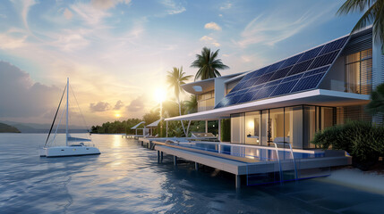 Solar panels on luxury mountain chalets blend alpine charm with renewable energy solutions, promoting ecological responsibility in scenic landscapes.





